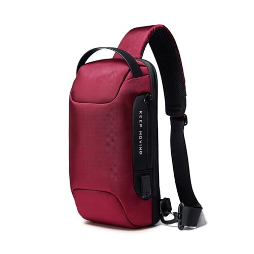 XINYASEE Neue Herrenbrusttasche Modelle winddicht Funktion wasserdicht Tasche Herren lässige Tasche Business-Tasche Crossbody Tasche Herren Umhängetasche Mode Biker Tasche (rot) von XINYASEE