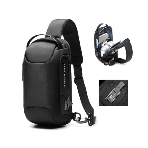 XINYASEE Neue Herrenbrusttasche Modelle winddicht Funktion wasserdicht Tasche Herren lässige Tasche Business-Tasche Crossbody Tasche Herren Umhängetasche Mode Biker Tasche (schwarz) von XINYASEE