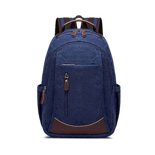XINYASEE Retro Tide Canvas Rucksack Computer Rucksack Reine Farbe Männer Umhängetasche Männer und Frauen geeignet für Business, Reisen, Freizeit, Studenten, täglich pendeln und so weiter. (blau) von XINYASEE
