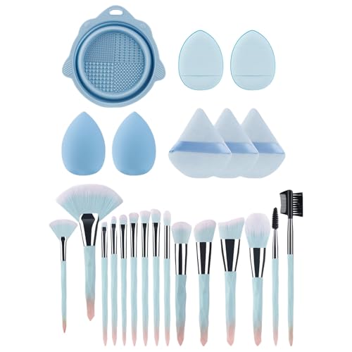 1 Set Kosmetikpinsel Reise Make-up Pinsel Set Faltbare Waschschüssel Lidschattenpinsel Puderquaste für Damen und Mädchen von XINYIN