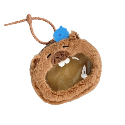 Capybara Münzgeldbörse aus weichem Plüsch, mit Reißverschluss, multifunktional, für den täglichen Gebrauch oder auf Reisen, tragbare Capybara-Aufbewahrungstasche, Vogel-Motiv, Mass Beauty von XINYIN