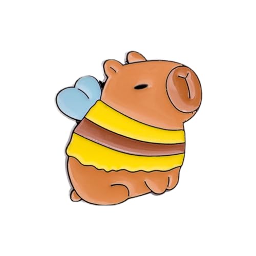 Capybaras Brosche Charm Tier Pin Capybaras Brosche Anstecknadel Mode Revers Metall Textur geeignet für stilvollen Rucksack Trendy Capybara Party Accessoire, Einheitsgröße, Wie beschrieben von XINYIN