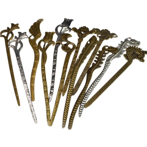 Haarnadel-Set, Metall, Antik-Bronze, Haarnadeln, weibliche Haardekoration, Han-Kostüm, Buyao, Haarnadel für Party, 12 Stück von XINYIN