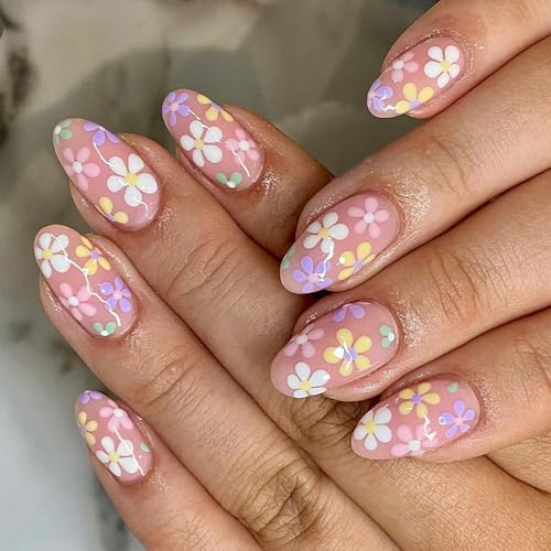 Künstliche Nägel zum Aufkleben, für Damen und Mädchen, Mandel-Nägel, zum Aufkleben, zum Aufdrücken von XINYIN