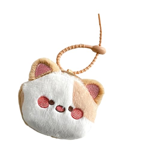 Plüschkatzen Kleingeldbörse Schöne Münzbeutel Tasche Charm Kopfhörer Fall Cartoon Tier Aufbewahrungstasche Münzbörse Schöne Kleingeldtasche Plüsch Katzen Schlüsselanhänger Kopfhörer Hülle, a, Mass von XINYIN