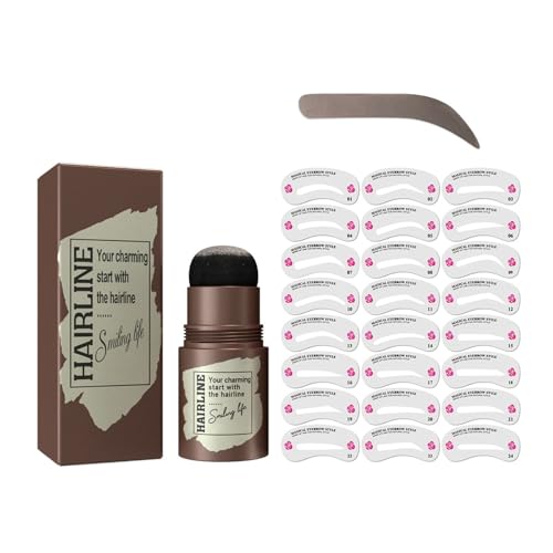 Professionelles Augenbrauenformungs-Set, 24-teiliges Schablonen-Set mit wischfestem Stempel, Augenbrauenschablonen-Werkzeug für präzises Design, Anfänger, Augenbrauenschablonen-Set mit Stempel von XINYIN