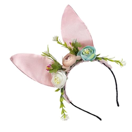 Realistisches Blumenmuster, Haarreif, Hasen, Ohrform, modische Stirnbänder, Teenager-Party-Zubehör von XINYIN