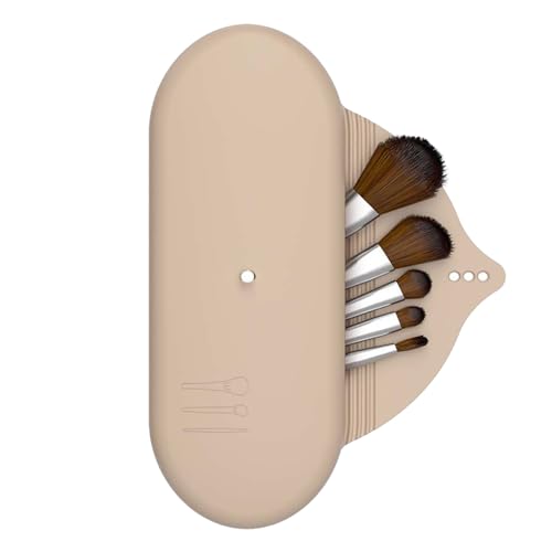 Reise-Make-up-Pinselhalter, Make-up-Tasche, Kosmetiktasche, Kulturbeutel, Organizer, Make-up-Pinsel-Aufbewahrungstasche, khaki von XINYIN