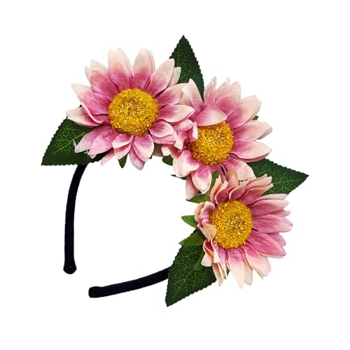 Sonnenblumen-Stirnband, Blumenkronstück für Damen und Teenager, Haar-Accessoire für Partys und Musik-Festivals von XINYIN