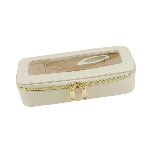 Stilvolle Make-up-Pinsel-Organizer für Damen und Profis, mit robusten PU-PVC-Materialien und eleganten Designs, Reise-Make-up-Etui, Muschelgold, Einheitsgröße von XINYIN