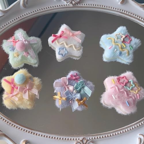 Süße Plüschstern-Haarspange für Damen, coole trendige Sterndekoration, Haarspangen für Pferdeschwanz und verschiedene Frisuren Süße Plüschstern-Haarspange für Damen, coole trendige Sterndekoration, Haarspangen für Pferdeschwanz und verschiedene Frisuren von XINYIN