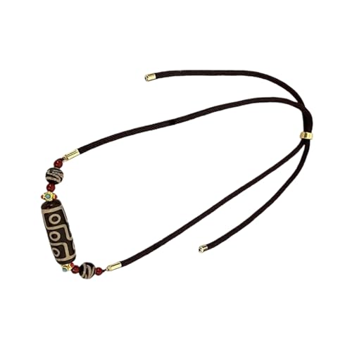 Tibetische Dzi-Halskette mit neun Augen, Achat-Halskette mit neun Augen, Schmuck für und Stile, Verbesserung des neun Augen-Symbols, Einheitsgröße, Wie beschrieben, Wie beschrieben von XINYIN