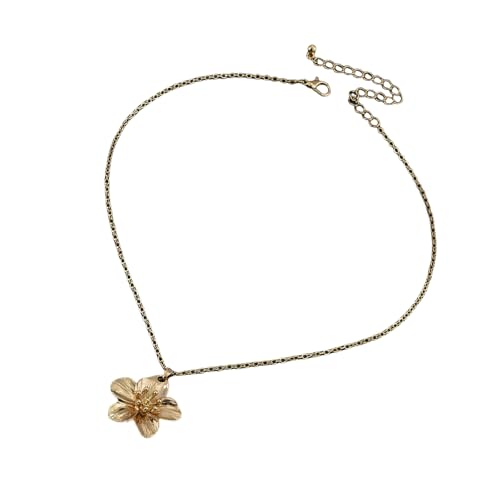 XINYIN Halskette mit Blumenanhänger, verstellbare Länge, Legierung, Schmuck, leichtes Design, mehrere Größen, Schlüsselbeinkette für Damen, zartes Blumendesign, Einheitsgröße, Wie beschrieben, Wie von XINYIN