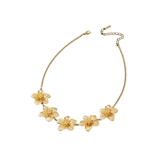 XINYIN Halskette mit Blumenanhänger, verstellbare Länge, Legierung, Schmuck, leichtes Design, mehrere Größen, Schlüsselbeinkette für Damen, zartes Blumendesign, Einheitsgröße, Wie beschrieben, Wie von XINYIN