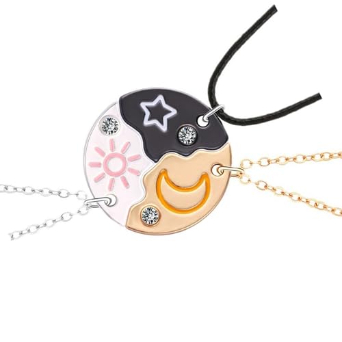 XINYIN Modische Halskette mit Himmel-Thema, Sonne, Mond, Stern, Anhänger mit ausziehbarer Kette für Frauen und Liebhaber, elegante Kette von XINYIN