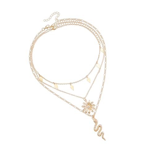 XINYIN Trendige Lagen-Halskette mit Schlangen-Anhänger und modischer Chokerkette, geeignet für modische Frauen, Freizeitkleidung, Alltagskleidung von XINYIN
