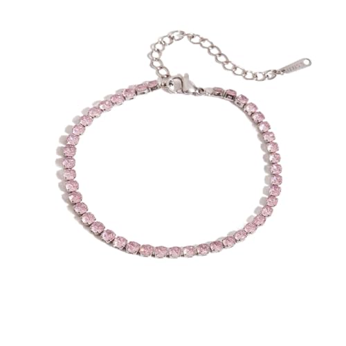 XINYIN Verstellbares kubisches Zirkonia-Herz mit 16–22 cm langer Kette, Edelstahl-Schmuck, für Damen, vielseitige Farboptionen, Herz, Einheitsgröße, Wie beschrieben von XINYIN