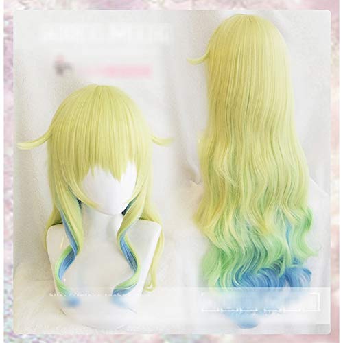 80cm Miss Kobayashi's Dragon Maid Quetzalcoatl Lucoa Long Wavy Synthetic Hair Cosplay Wig Heat Resistance Fiber+wig cap von XINYIYI