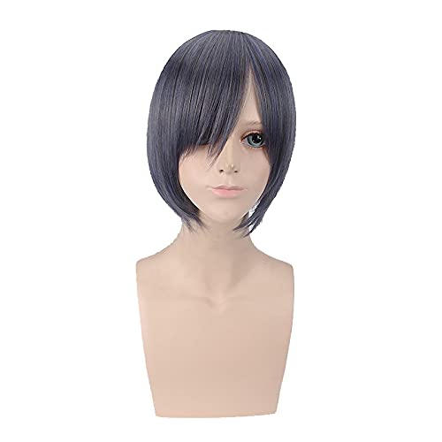 Anime Black Butler Ciel Phantomhive Grau Blau Kurze Perücke Cosplay Kostüm Hitzebeständiges Kunsthaar Männer Frauen Cosplay Perücken von XINYIYI
