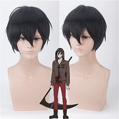Anime Engel Des Todes Zack Isaac Foster Cosplay Perücke Männer Schwarz Kurzes Synthetisches Kunsthaar Halloween Party Kostüm Zubehör Perücken von XINYIYI