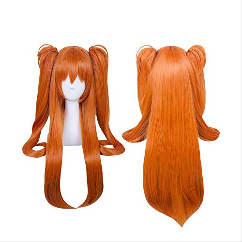 Anime Eva Cosplay Asuka Langley Soryu Wigs Asuka Langley Wig Orange Ponytails Cosplay Wigs + Wig Cap von XINYIYI