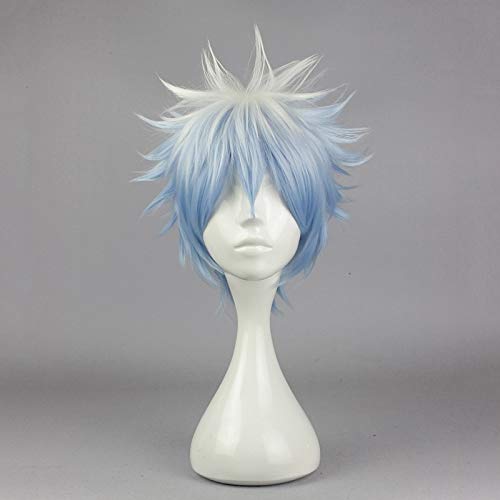 Anime Gintama Sakata Gintoki Wig Cosplay Costume Silver Soul Men & Women Short Hair Halloween Party Wigs+hairnet von XINYIYI