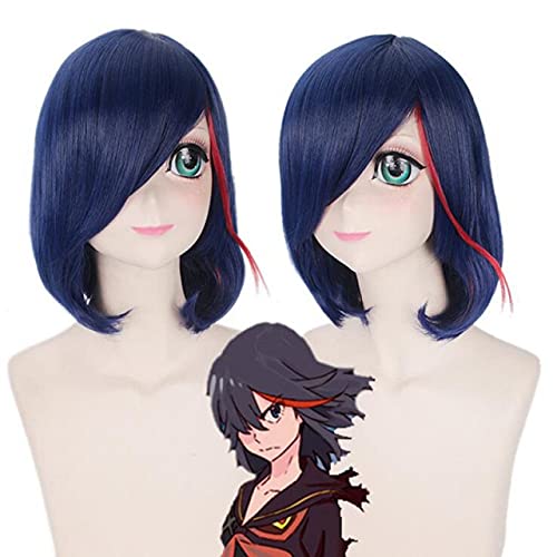 Anime Kill La Kill Ryuko Matoi Cosplay Kostüm + Perücke Halloween Partykostüme Kleid + Perücken Frauen Mädchen Sexy Marine Seemann Uniform Einheitsgröße Matoi Ryuko Perücke 323 von XINYIYI