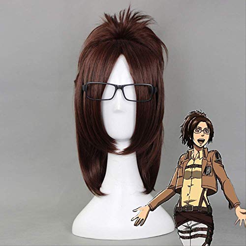 Attack on Titan Hange Zoe 40cm Short Straight Cosplay Wigs for Women Female Fake Hair Anime Universal for Party Brown+ Wig Cap Attack on Titan Hange Zoe 40cm Short Straight Cosplay Wigs for Women Female Fake Hair Anime Universal for Party Brown+ Wig Cap von XINYIYI