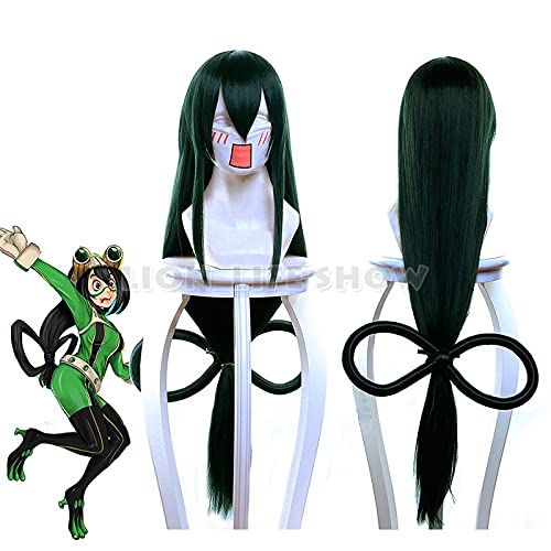 Baku Nein My Hero Academia Asui Tsuyu Langer Gerader Bogen Dunkelgrüne Cosplay Perücke My Hero Academia von XINYIYI