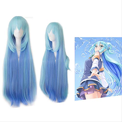 Biamoxer KonoSuba God39s Blessing on This Wonderful World ! Cosplay Wigs KonoSuba Aqua Blue Long Straight Synthetic Hair Adult von XINYIYI