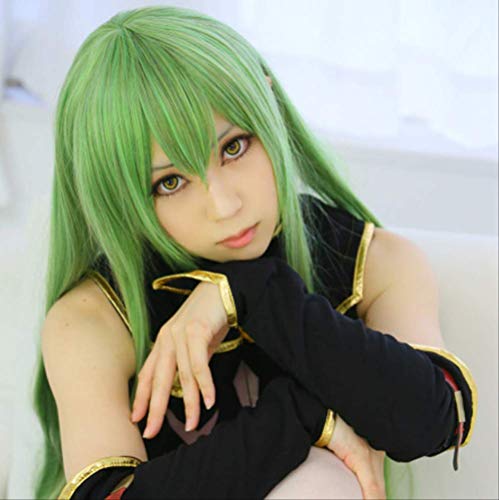 CODE GEASS Lelouch of the Rebellion Code Geass C.C CC Empress 100cm 39" Green Long Straight Anime Cosplay Wig+Hairnet von XINYIYI