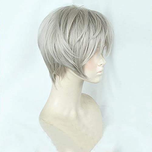 Cardcaptor Sakura Tsukishiro Yukito Kurze Gerade Gerade Graue Cosplay Perücke Nur Unisex Perücke von XINYIYI