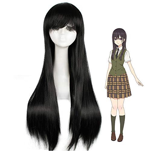 Citrus Aihara Mei Sailor Mars Langes Glattes Schwarzes Haar Cosplay Perücken 70Cm + Kostenlose Perückenkappe von XINYIYI