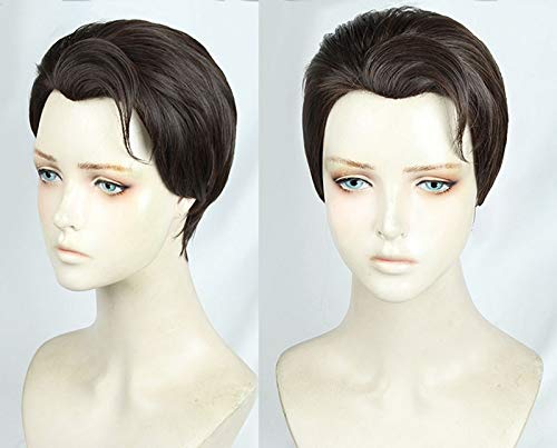 Detroit Become Human Connor Cosplay Wig Dark Brown Heat Resistant Synthetic Hair Anime Cosplay costume Wig + Wig Cap von XINYIYI
