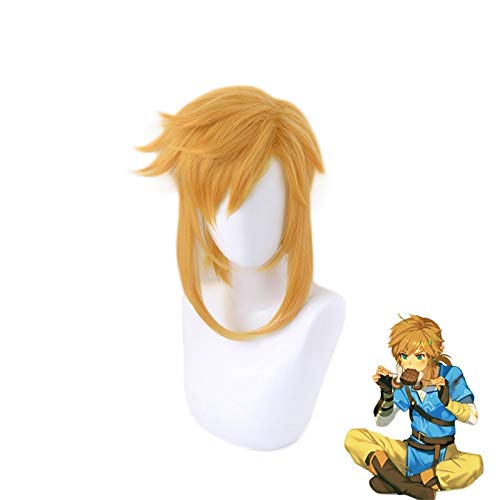 Die Legende Von Zelda: Atem Des Wilden Gliedes Kurzer Goldener Pferdeschwanz Hitzebeständiges Haar Cosplay Kostüm Perücke + Perückenmütze Mz-1438 von XINYIYI