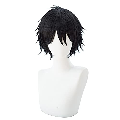Engel Des Todes Cosplay Perücke Isaac Foste / Zack Cos Perücke 25Cm Kurze Schwarze Anime Party Perücke Für Männer Halloween + Perücke Cap Engel Des Todes Cosplay Perücke Isaac Foste / Zack Cos Perücke 25Cm Kurze Schwarze Anime Party Perücke Für Männer Halloween + Perücke Cap von XINYIYI