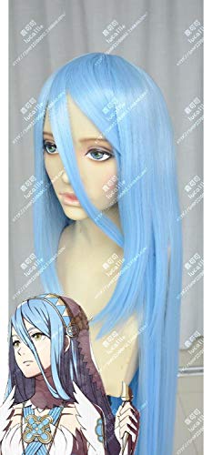 Game Fire Emblem Fates Azura Cosplay Wig Long Light Blue Straight Heat Resistant Synthetic Hair Wigs + Wig Cap von XINYIYI