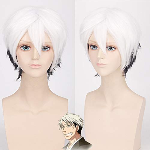 Ginsen Xinle Weiß Schwarz Kurze Perücke Cosplay Kostüm Hitzebeständiges Kunsthaar Männer Frauen Frauen Cosplay Perücken Pl-054 von XINYIYI