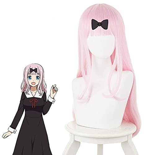 Kaguya-Sama Liebe Ist Krieg Chika Fujiwara Cosplay Perücke Für Frauen Mädchen Synthetisches Haar 60Cm Lang Gerade Anime Cos Party Perücke Pink von XINYIYI