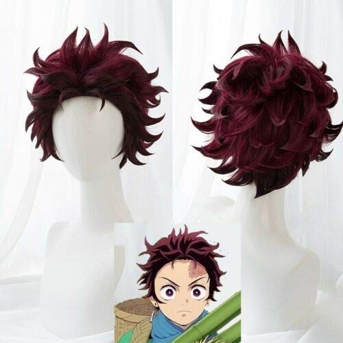 Kamado Tanjirou Cosplay Perücke Klinge Der Dämonentöterin Kimetsu No Yaiba Hitzebeständige Synthetische Haare Cosplay Perücken + Ohrringe Kamado Tanjirou Cosplay Perücke Klinge Der Dämonentöterin Kimetsu No Yaiba Hitzebeständige Synthetische Haare Cosplay Perücken + Ohrringe von XINYIYI