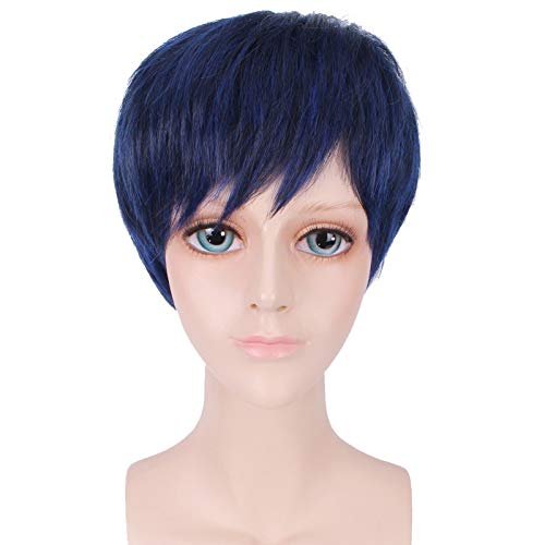 Kuroko Keine Basuke Aomine Daiki Dunkelblaue Kurze Perücke Cosplay Kostüm Kurokos Basketball Hitzebeständige Kunsthaar Männer Perücken von XINYIYI