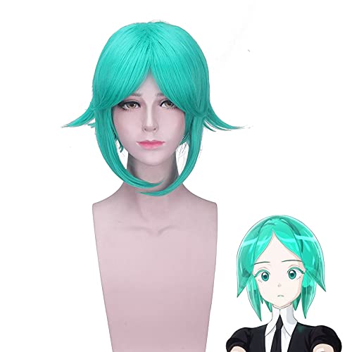 Land Der Glänzenden Phosphophyllit Perücke Cosplay Kostüm Houseki No Kuni Kurzes Grünes Kunsthaar Halloween Rollenspiel Perücken Pl-135 von XINYIYI