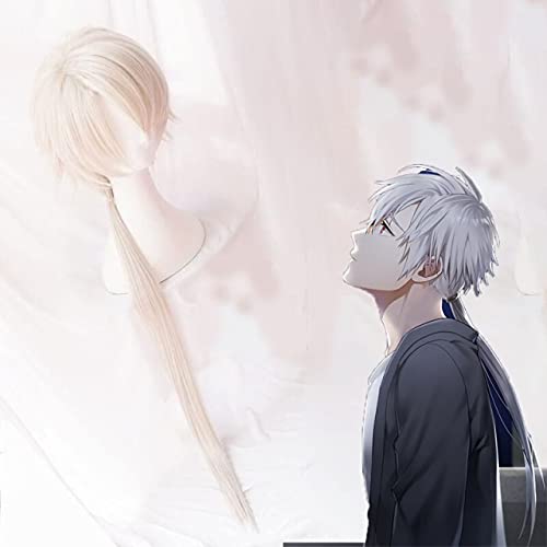 Mystic Messenger Zen Cosplay Perücke Silber Langer Pferdeschwanz Für Männer Frauen Hyun Ryu Hitzebeständiges Synthetisches Haar Cosplay Perücke + Perücke Cap Beige Mystic Messenger Zen Cosplay Perücke Silber Langer Pferdeschwanz Für Männer Frauen Hyun Ryu Hitzebeständiges Synthetisches Haar Cosplay Perücke + Perücke Cap Beige von XINYIYI