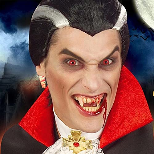 Neue Moderne Vampir Cosplay Dracula Perücke Schwarz Weiß Farbmischung Synthetische Kurze Perücke Halloween Party Cosplay Männer Vampir Perücke von XINYIYI
