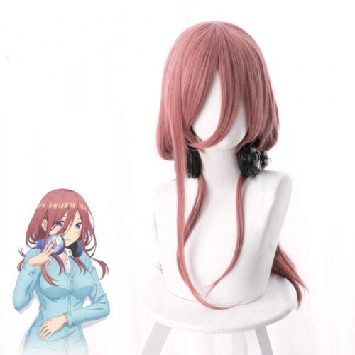 Quintuplet Bräute Nakano Miku Perücke Cosplay Prop Taro Pink Langes Haar Fransen Pony + Kostenlose Perücke Kappe von XINYIYI