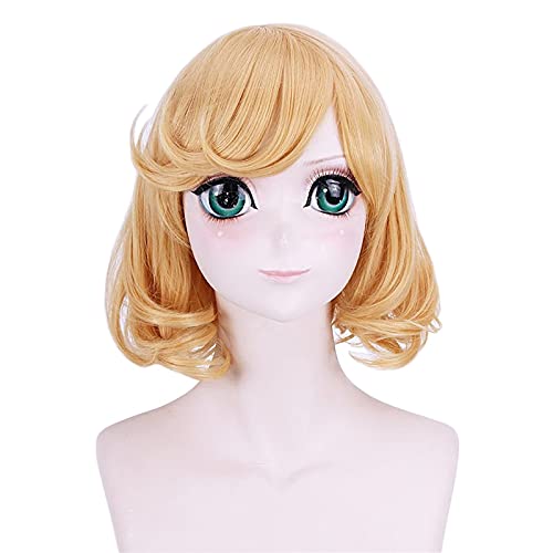 Vocaloid Kagamine Rin Kagamine Len Frauen Golden Short Perücke Cosplay Kostüm Hitzebeständige Synthetische Haare Cosplay Perücken von XINYIYI