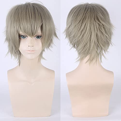 anime wigs cosplay christmas 30CM universal cos wig, anti-curling face, short hair, multi-color optional hairy style color:002-49 von XINYIYI