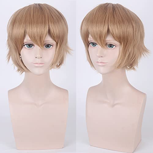 anime wigs cosplay christmas cos wig juvenile reverse warped short hair color universal men's wig cosplay anime wig color:002-33 von XINYIYI
