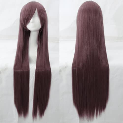 anime wigs cosplay christmas cosplay wig universal 100CM color long straight hair cos anime high temperature wire 099 color:rose net 045 [1 meter] von XINYIYI