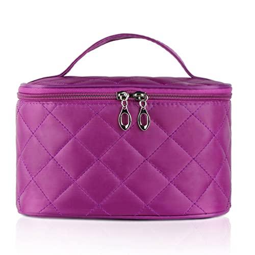 Frauen Reisen Kosmetik Gitter Reißverschluss Männer Make-up Taschen Organizer Schönheit Kulturbeutel Waschen Make-up-Kits Fall (Farbe: Lila, Größe: 22 * 8 * 15 cm) von XINYUES